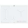 ELECTROLUX EIL83443BW PIANO INDUZIONE 78X52 BIANCO 4 ZONE COTTURA SLIDER TOUCH