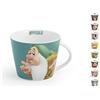 Home Disney Hashtag Set 12 Tazze da Tè in Porcellana - 270cc, Collezione Sette Nani, Tazze Colorate e Allegre, Multicolore