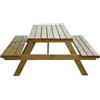 verdelook TAVOLO CON PANCHE IN LEGNO GIARDINO CAMPEGGIO ESTERNO PIC NIC 180x160x70 H.71 cm