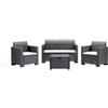 Bica Spa SALOTTO SET GIARDINO DIVANO POLTRONE TAVOLO POLIPROPILENE RATTAN NEBRASKA GRIGIO