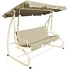 VERDELOOK DONDOLO ALTALENA3 POSTI RECLINABILE TETTUCCIO ECRU 230X120X170 GIARDINO TERRAZZO