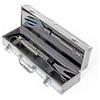 VERDELOOK SET UTENSILI PER BARBECUE 3PZ ACCIAIO INOX PALETTA FORCHETTA PINZA + VALIGETTA