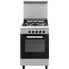 Glem Gas Cucina a Gas 4 Fuochi Forno a Gas Grill 53x50 cm Coperchio Inox Glem Gas AE55AI3