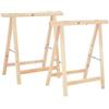 DFL COPPIA CAVALLETTI PIEGHEVOLE CAVALLETTO IN LEGNO DI FAGGIO 75x75cm PROFESSIONALI