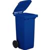 MOBIL PLASTIC BIDONE RACCOLTA DIFFERENZIATA CARRELLATO 240LT +PEDALE+ANELLO+ASTE VARI COLORI