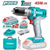 Total TRAPANO AVVITATORE A PERCUSSIONE 2 BATTERIE DA 2Ah 45Nm + 47 ACCESSORI TOTAL