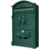 VULCANIA CASSETTA POSTALE PER POSTA ARTISTICA ALLUMINIO PRESSOFUSO ESTERNO VERDE VULCANIA