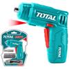 TOTAL AVVITATORE MINI CACCIAVITE A BATTERIA CON 10 PUNTE+PORTAINSERTI TOTAL
