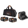 AEG KIT SET BATTERIA CARICABATTERIE 2 BATTERIE 4.0Ah 18V + BORSA AEG