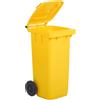 MOBIL PLASTIC BIDONE RACCOLTA DIFFERENZIATA CARRELLATO 240LT +PEDALE+ANELLO+ASTE VARI COLORI