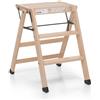 Foppapedretti Scala Pieghevole 3 Gradini Altezza 62 cm in Legno Naturale TIALZO FOPPAPEDRETTI