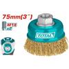 Total SPAZZOLA A TAZZA FLEX SMERIGLIATRICE METALLICA OTTONE Ø75mm ATTACCO M14 TOTAL