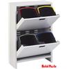 Mobil Plastic MOBILETTO ARMADIO RACCOLTA DIFFENZIATA 4 BIDONI 2 CASSETTI 100x65x25cm