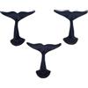 Wowser Ganci da parete in ghisa a forma di coda di balena, colore blu navy, per appendere vestiti e accessori, decorazione nautica per casa e ufficio, set di 3, altezza 11,9 cm