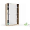 Fòres ARMADIO CAMERA DA LETTO 2 ANTE SCORREVOLI 120X50X200H CM ROVERE/BIANCO IN KIT