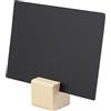 SECURIT - Set Da 6 Supporti Cubi - Per Etichette - Per Un Supporto Verticale Dalla Base - Per Caffè, Ristoranti, Bar, Negozi - Legno Con Fessura - 6 Levagne A7 E Pennarello Inclusi - 2,5x2,5x2,5cm