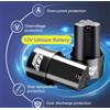 Batteria Compatibile 2 Batterie 12 V Litio Ricambio Per Mini Flex Trapano Motosega Sega Asta Trapano