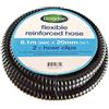 Blagdon Tubo flessibile rinforzato per laghetto, 6,1 m x 20 mm di diametro interno, tubo per laghetto in PVC a foro liscio, include 2 fascette stringitubo in acciaio inox, tubi ondulati, resistenti e