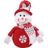 Peluche pupazzo gnomo seduto festivo con Babbo Natale e pupazzo di neve misura 1