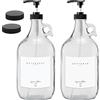ME Decor Laundry Detergent Dispenser for Laundry Room - Two Half Gallon Glass Jugs for Fabric Softener Dispenser, Liquid Laundry Soap Dispenser and Bleach - 64 oz. Black Commercial Liquid Pump Dispenser