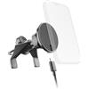 cellularline MAG Wireless Charging Holder, Supporto Auto MagSafe con Ricarica Wireless 7,5W, Attacco Universale per Bocchette, Pad Magnetico Integrato, Stabilità, Cavo USB-C 1m Incluso