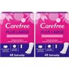 Carefree Salvaslip Carefree Plus Large con fragranza leggera (48 unità), protegge le mutandine assorbenti e traspiranti per l'uso quotidiano, protegge le mutandine extra lunghe con protezione dai cattivi odori