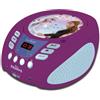 Lexibook - Disney Frozen 2 - Lettore CD Bluetooth per bambini - Portatile, Effetti multicolore, Jack per microfono, AUX IN, AC o batterie, Ragazze, Ragazzi, Violetto, RCD109FZLXB