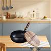 Wok antiaderente con pentole con fondo piatto in legno 945 '' friggere per