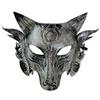 AYGYIYH Halloween mask animal wolf head mask masquerade mask (Silver)-1Pieces
