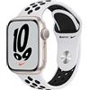 APPLE Watch Series 7 Nike GPS 41mm in alluminio Galassia - Sport platino/nero