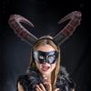 Grande Corno Hornband Black Devil Horn Capelli Capelli Capelli Cosplay Ox Ox