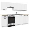 LBSIGN Cucina Lineare 240 Cm Moderna Componibile Bianco Opaco Emma V1