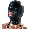 Cottelli Collection BAD KITTY Maschera Mask Totale Viso WetLook PVC Nera Aperta solo Sulla Bocca