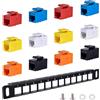 GeeekPi Pannello patch cieystone bianco 10 0,5U 12 porte con presa Ceystone Cat6 RJ45 per armadi di rete DeskPi RackMate T0/T1/T2/server rack
