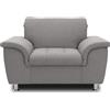 DOMO. collection Poltroncina Franzi con schienale alto con cuscino cervicale, 120 x 105 x 81 cm (larghezza x profondità x altezza), grigio