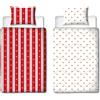 Manchester United FC Ufficiale letto singolo copripiumino reversibile rosso bianco senza copertura calcio trapunta, federa cuscino lavabile piumino perfetto per viaggiare, pigiama party, 10,5 tog