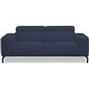 DOMO. collection Cunelli - Divano ad angolo con schienale reclinabile, 208 x 104 x 79 cm, colore: Blu scuro