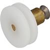 Amig - Cuscinetto per Box Doccia | Set di 2 pezzi | Ø 26 x 21 mm | Cuscinetto con Sfera Articolata e Vite M5x8 | Per Porta Scorrevole di Box Doccia | Nylon Bianco