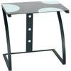 DecHome Tavolino Porta PC Moderno 80x50x76 cm in Vetro/Acciaio colore Nero Icon Space