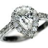 Nessuno Nuovissimo anello con diamanti a forma di pera Pt900 1,038 ct G SI2 D0,65 ct ...