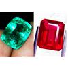 richgems2018 Smeraldo Naturale E Rubino Loose Gemma 8 A 10 Cts Certificato Misto Paio RM17