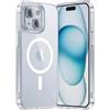 TuttoQua Cover Custodia Trasparente MagSafe per Apple iPhone 17 16 - 11 Pro Max Magnetica