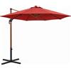 Brixo Ombrellone da Giardino Decentrato 3x3 mt Legno/Poliestere Rosso Brixo