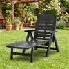 IPAE PROGARDEN Lettino Prendisole da Giardino Pieghevole 72x1890x960 mm Nero IPAE PROGARDEN