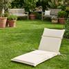 Fabotex Cuscino per Lettino Prendisole da Giardino 190x60x7 cm Ecru Fabotex