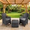 IPAE PROGARDEN Salotto da Giardino 2 Poltrone Tavolino Rattan PE Antracite Tree IPAE PROGARDEN