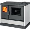 K-Line Cucina a Legna con Forno 7.9 kW 225 m3 90x53 cm Bianco/Nero 035157 Social K-Line