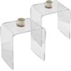 VEVOR Tavolino Caffè da Soggiorno in Acrilico 415x305x460mm per Salotto 2 Pezzi