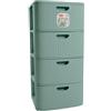 Stefanplast Cassettiera salvaspazio DOMUS HOME COLLECTION 4C (40x40x80cm) green