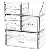 Cq acrylic Organizer per trucchi impilabile trasparente per cosmetici, scatola impilabile con 8 cassetti, organizer per trucchi a 3 strati per toeletta, bagno, dormitorio universitario, armadio, scrivania